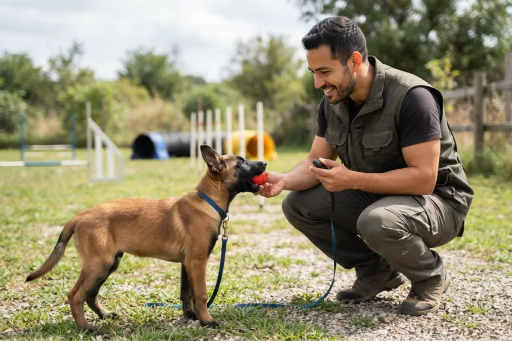 Belgian Puppy on Training