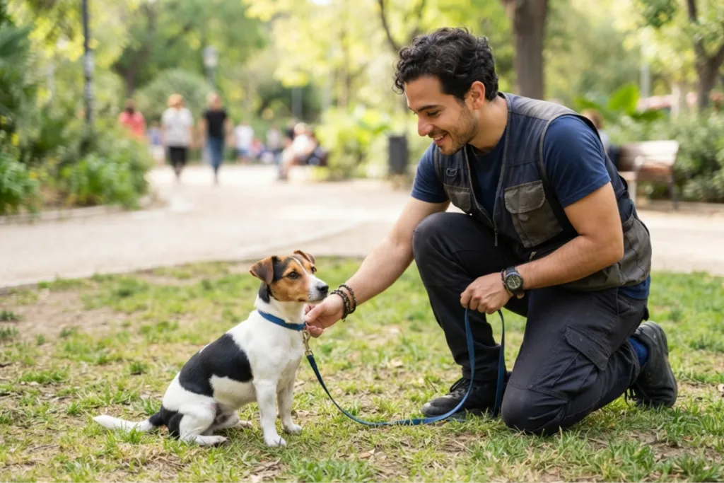 Obedience training in the park