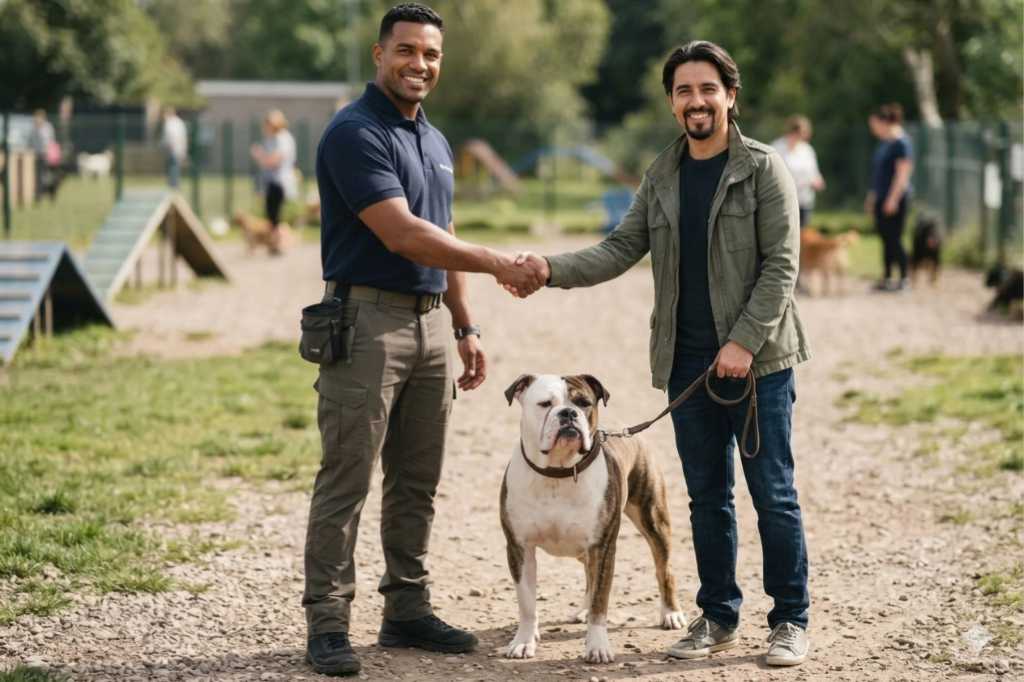 Dog Trainer Shaking hands with the owner